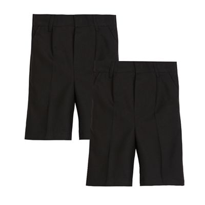 Boys' pack of two black school shorts